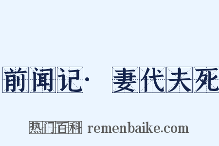 前闻记·妻代夫死是什么意思的图片